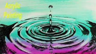 How to paint WATER DROPS | Acrylic Painting Tutorial for Beginners | Water Ripples