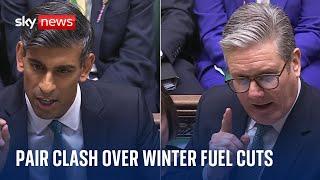 PMQs: Starmer and Sunak clash again on winter fuel payment cuts