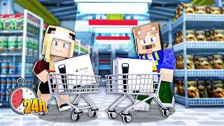 24H IM MINECRAFT SUPERMARKT ARBEITEN!