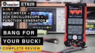 Tooltop ET829 ⭐ 2CH 80Mhz Oscilloscope + Multimeter  + Function Generator