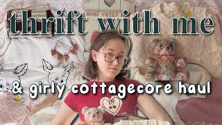 girly autumn thrift with me & PERFECT cottagecore thrift haul  cozy, grandmacore, coquette