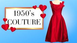 Couture and Vintage 1950's Silk Party Dress