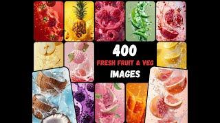 400 High-Quality Fruit & Vegetable Images with Stunning Water Splash Effects!