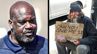 Homeless man asks Big Shaq "can you give me 1$" Big Shaq's response is Shocking