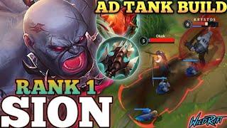 SION IRRITATING AD TANK DAMAGE! TOPLANE MONSTER MVP PLAY - TOP 1 GLOBAL SION BY KRYSTOS - WILD RIFT