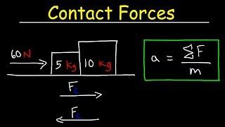 Calculating Contact Forces Between Two Blocks Using Free Body Diagrams