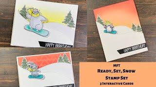 MFT Ready, Set, Snow Stamp Set | 3 Interactive Cards from 1 Set