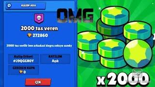 BRAWL STARS ELMAS VEREN KULÜP -2000 TAŞ VERDİ-