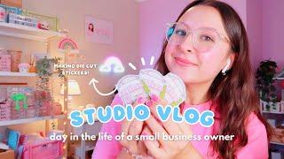 STUDIO VLOG  packing orders, making die cut stickers & a small business unboxing  