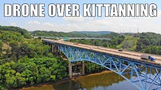 Movie Filming in Kittanning (Drone Over Graff Bridge)