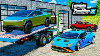 LUXURY REPO'S IN ELMCREEK! (TESLA CYBERTRUCK, LAMBORGHINI, RAM TRX) | FS22