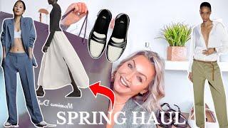 SPRING FASHION HAUL AND TRY ON 2024 (zara, Massimodutti and H&m)