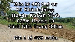 BÁN LÔ ĐẤT VƯỜN CÓ THỔ CƯ XÃ KHÁNH ĐÔNG, HUYỆN KHÁNH VĨNH. CÁCH NHA TRANG 30KM. GIÁ 1 TỶ 480 TRIỆU