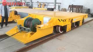 200T Cable Drum Transfer Cart, Heavy Duty Transfer Trolley On Tracks