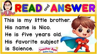 SHORT STORY WITH QUESTIONS | Reading Lesson for Kinder, Grade1, Grade2 | Reading Comprehension