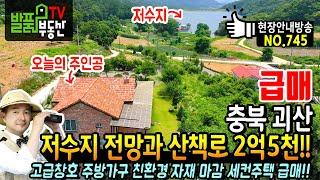 (급매) 저수지 전망과 산책로 있는 2억5천 주택!! 충북 괴산 전원주택 매매 고급창호 주방가구 황토벽돌 등 친환경 자재 마감 세컨 주말하우스 추천 괴산부동산 - 발품부동산TV