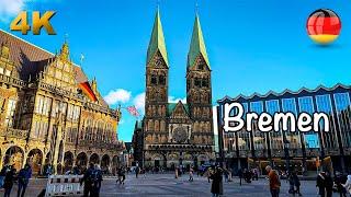 Beautiful Port City Bremen, Germany Walking Tour 4K 60fps HDR