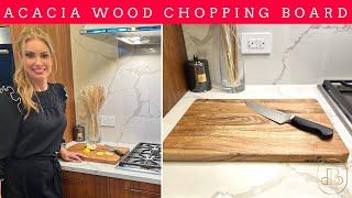  Large Acacia Wood Chopping Board - Perfect for Charcuterie, Kitchen Prep & More!  