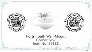 White Portsmouth Wall Mount Corner Sink | Renovator's Supply