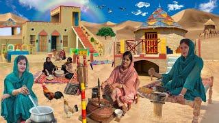 Pakistani Village Women Morning Routine in Summer | Village Life | Beautiful Mud House