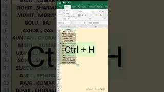 Replace and Find (Ctrl+H)#excel #shorts #excelformula