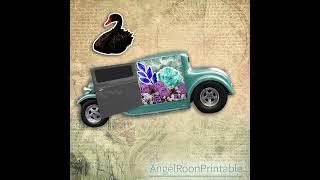 Junk Journal Pocket / Folio / Envelope Idea - Vintage Car - AngelRoonPrintable@Etsy #ephemera