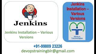 Jenkins Installation - Various Versions - Mithun Technologies - 9980923226