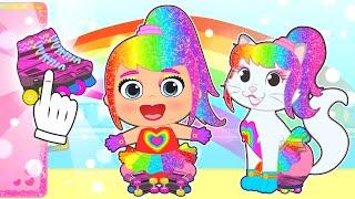 LILY AND KIRA ️ Dress up as Rainbow Roller Skaters