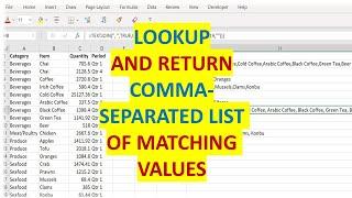 Lookup and return multiple comma-separated values in Excel