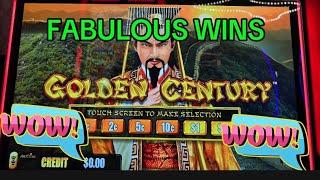 (FABULOUS WINS) GOLDEN CENTURY SLOT MACHINE. #slots #casino #slotmachine #jackpot