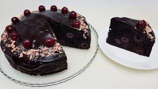 ШОКОЛАДНЫЙ ТОРТ - ПИРОГ С ВИШНЕЙ ( chocolate cake - pie with cherries )