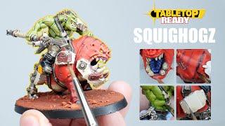 How To Paint Ork Beast Snagga Squighog Boyz for warhammer 40k (including Ork Skin and Snagga Armour)