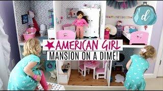 HUGE DOLLAR TREE & IKEA BUILD  American Girl Doll House DIY & Tour!