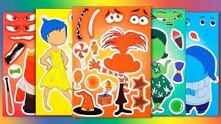 INSIDE OUT 2 MOVIE STICKER BOOK MAKEOVER | JOY, SADNESS, DISGUST, ENNUI STICKER DIY ACTIVITY