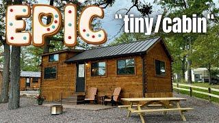 WOW, a tiny house log cabin in a CLASS by ITSELF! Tiny Home Tour