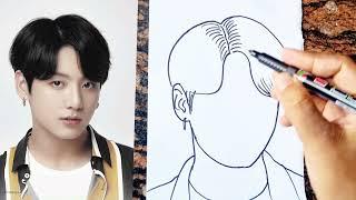 How to draw BTS Jungkook drawing  #btsarmy