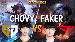 GEN Chovy vs T1 Faker - Chovy TALIYAH vs Faker TRISTANA Mid - Patch 13.18 KR Ranked