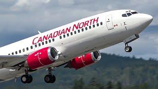 Canadian North New Livery Boeing 737-300 Arrival & Takeoff at YYJ