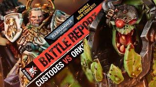 *DOUBLE NEW CODEX DEBUT!* Orks vs Adeptus Custodes | Warhammer 40k Battle Report