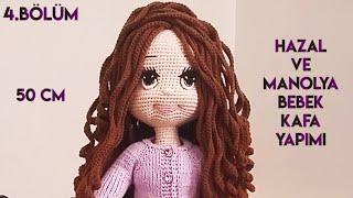 50 cm Hazal ve   Manolya bebek PART 4 Kafa  yapılışı(Amigurumi doll tutorial English subtitle)