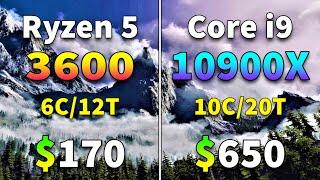 Ryzen 5 3600 vs core i9 10900X | PC Gameplay Benchmark Test