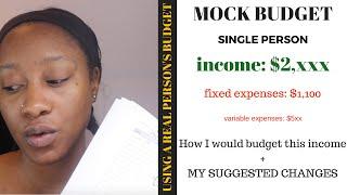 Mock Budget With Me | $2,900 Income $1,100 Fixed Expenses | KeAmber Vaughn