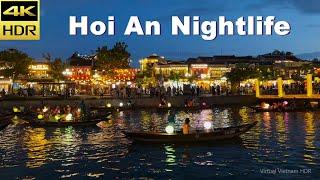 4K HDR | Hoi An Ancient Town Nightlife - Lantern Boat Ride on Hoai River | Vietnam 2023