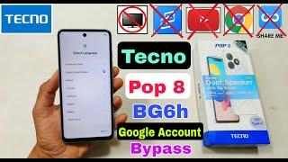 Tecno Pop 8 FRP/Google Account Bypass Without Pc | Tecno (BG6h ) Frp Lock Kaise Tode 2024 |