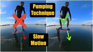 Pumping Technique in Slow Motion | Pump Foil #pumpfoil #pumpfoiling #hydrofoil #foil #surffoil