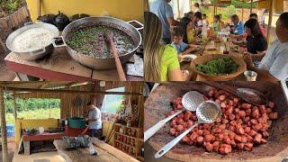 HOJE FOI O DIA DE FAZER UMA FEIJOADA NO TACHO  NA CASINHA NO PÉ DA SERRA.