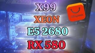 AO VIVO - XEON E5 2680 V4 + RX 580 8GB + X99 TESTE EM JOGO! PC GAMER BARATO!