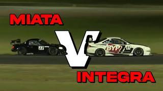 Crazy Fast MX5 Miata Leaves Honda Integra in the Dust!