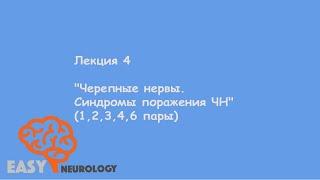 Общая неврология. Лекция 4 "Черепные нервы. Синдромы поражения ЧН" (1,2,3,4,6 пары)