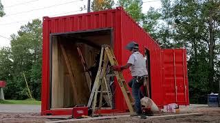 Container Home Roll Up Door - Time Lapse